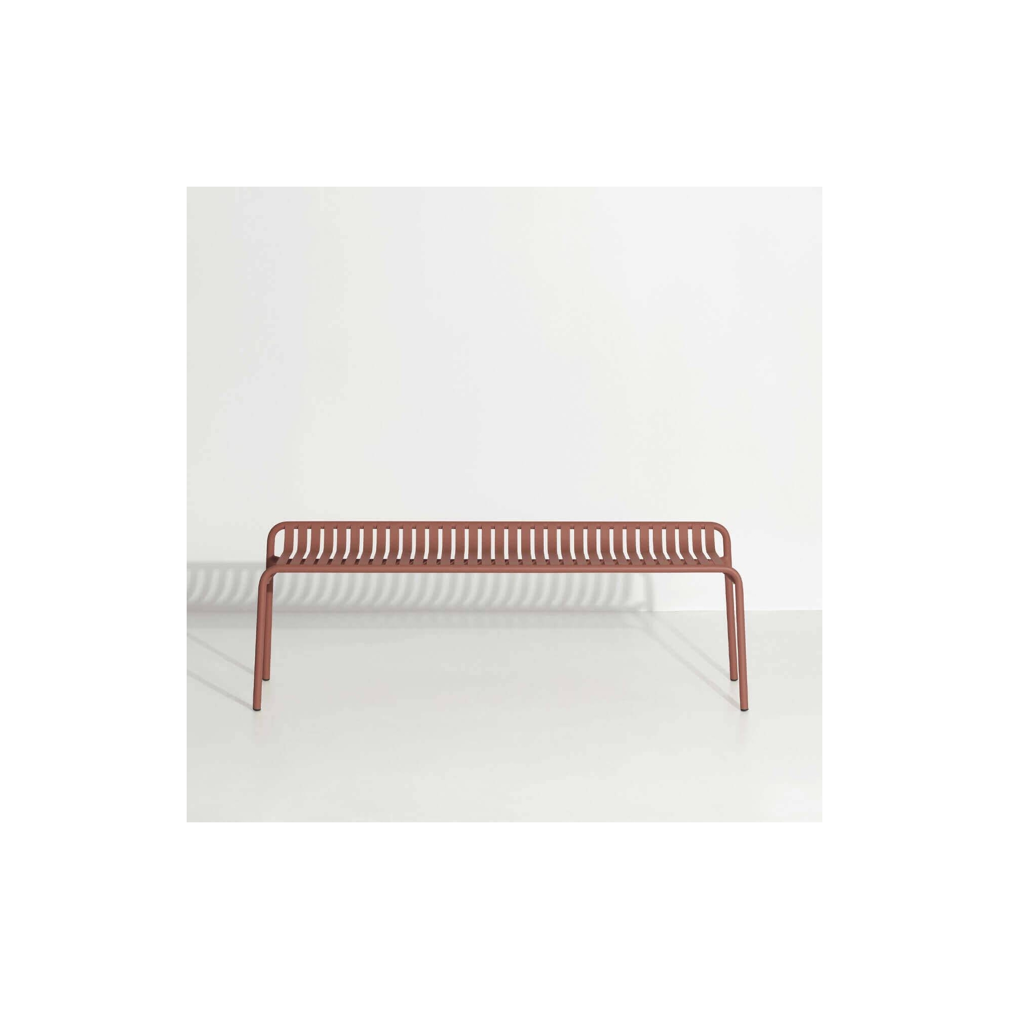 Terracotta – Bench Week-End w/o backrest – 121 x 48 x H53 cm - Petite Friture