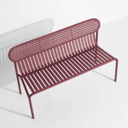 ÉPUISÉ - Burgundy – Bench Week-End – 121 x 49 x H77 cm - Petite Friture