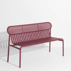 ÉPUISÉ - Burgundy – Bench Week-End – 121 x 49 x H77 cm - Petite Friture