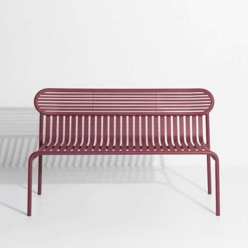 ÉPUISÉ - Burgundy – Bench Week-End – 121 x 49 x H77 cm - Petite Friture