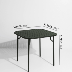 Green glass - Week-End  Dinning Table 85 x 85 x H75 cm - Petite Friture