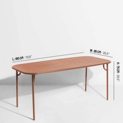 Terracotta - Table Week-End  180 x 85 x H75 cm - Petite Friture