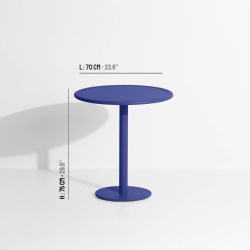 Bleu - Table Bistrot Week-End  Ø70 x H75 cm - Petite Friture