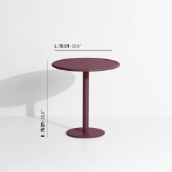 OUT OF STOCK - Burgundy - Week-End  Bistrot Table Ø70 x H75 cm - Petite Friture