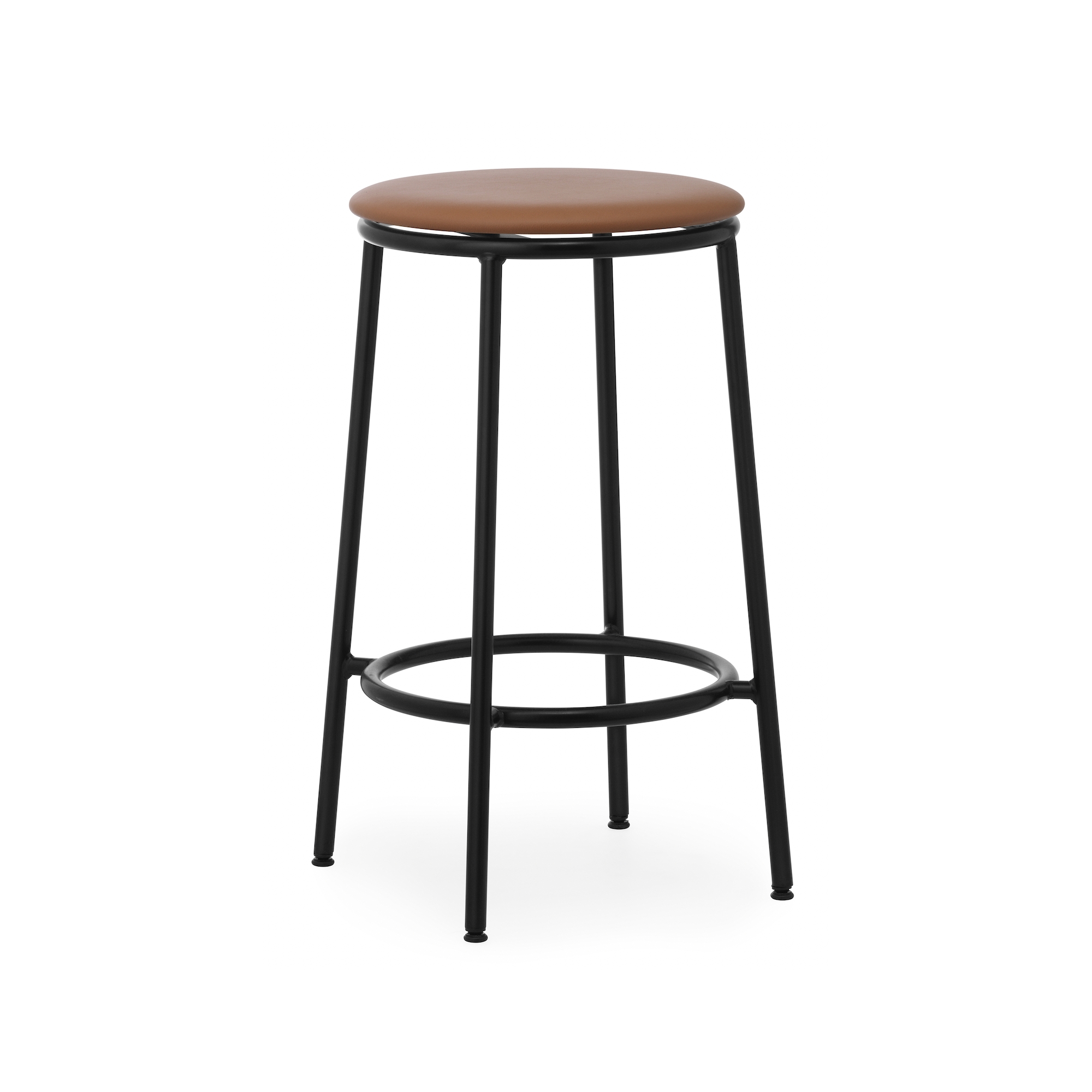 Tabouret Circa - Assise cuir Ultra Brandy  - 65 cm - Normann Copenhagen