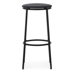 Tabouret Circa - Assise cuir Ultra Noir  - 75 cm - Normann Copenhagen