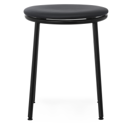 Tabouret Circa - Assise cuir Ultra Noir - 45 cm - Normann Copenhagen