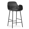 Chaise de bar avec accoudoirs Form - Noir - 65 cm ou 75 cm - Normann Copenhagen