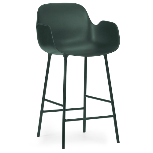 Chaise de bar avec accoudoirs Form - Vert - 65 cm ou 75 cm - Normann Copenhagen