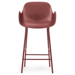 Chaise de bar avec accoudoirs Form - Rouge - 65 cm ou 75 cm - Normann Copenhagen