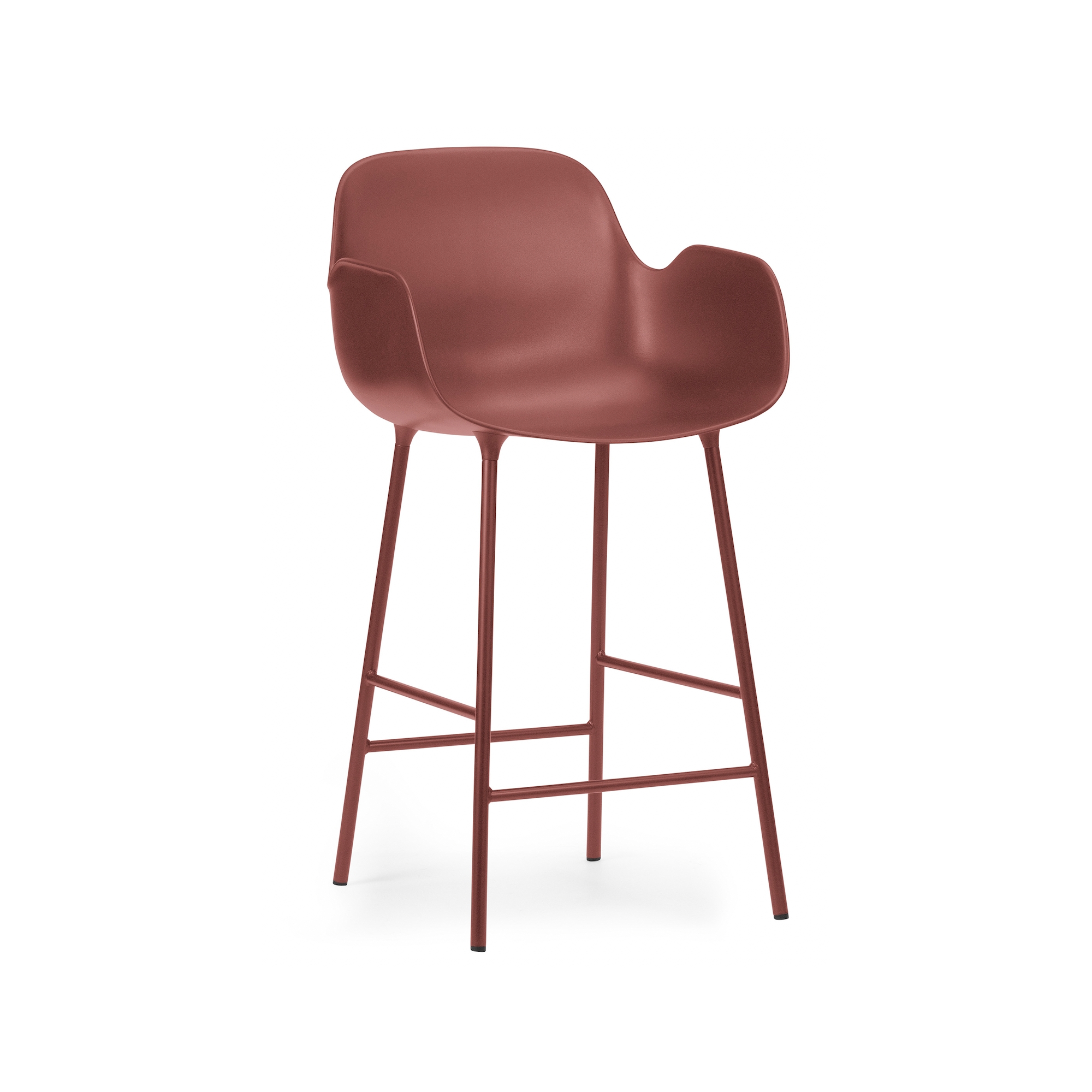 Chaise de bar avec accoudoirs Form - Rouge - 65 cm ou 75 cm - Normann Copenhagen