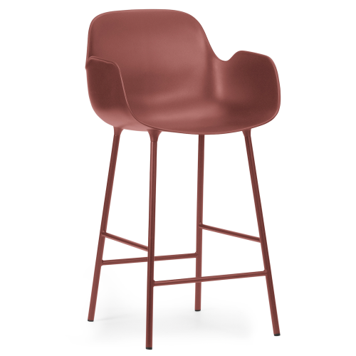 Chaise de bar avec accoudoirs Form - Rouge - 65 cm ou 75 cm - Normann Copenhagen