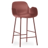 Chaise de bar avec accoudoirs Form - Rouge - 65 cm ou 75 cm - Normann Copenhagen