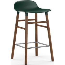 Form Barstool, wood legs – Green + Walnut - Normann Copenhagen