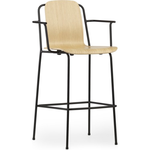 Chaise de bar Studio avec accoudoirs – Chêne