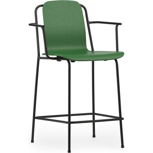 Chaise de bar Studio avec accoudoirs – Vert