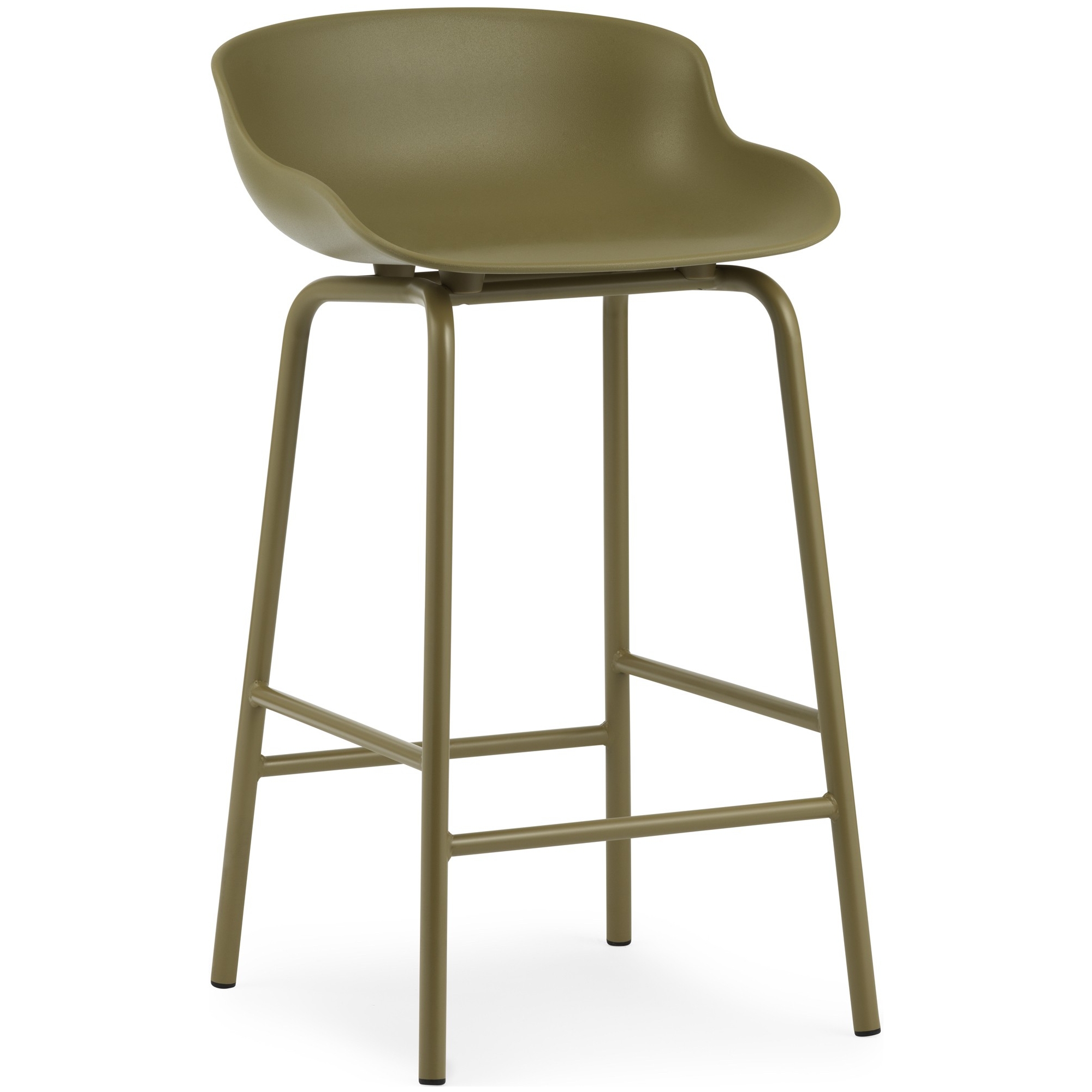 Tabouret de bar Hyg, pieds métal – Olive - Normann Copenhagen