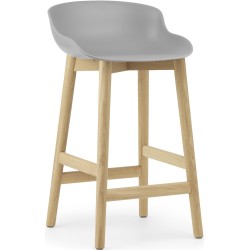 Hyg Barstool, wood legs – Grey + Oak - Normann Copenhagen