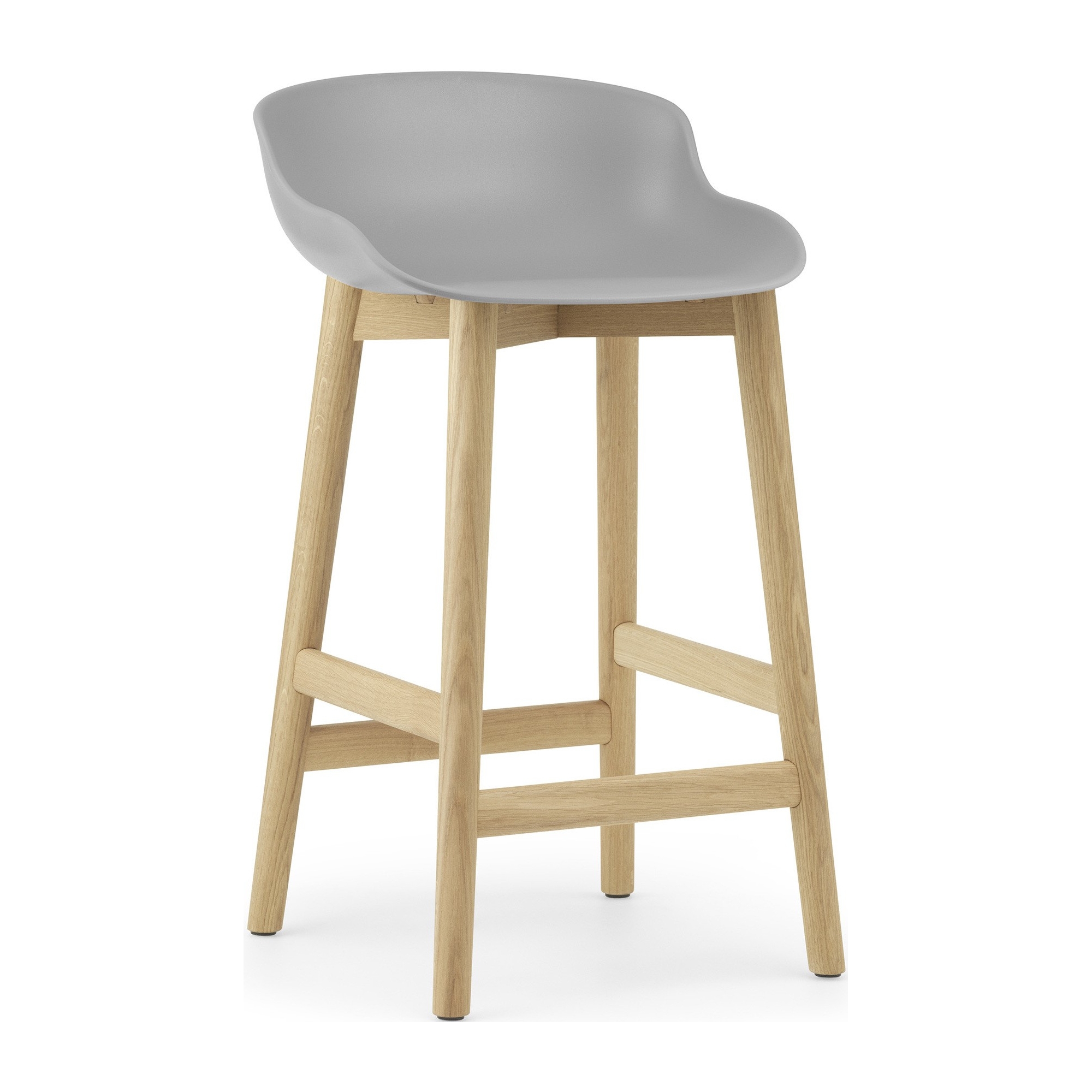 Hyg Barstool, wood legs – Grey + Oak - Normann Copenhagen