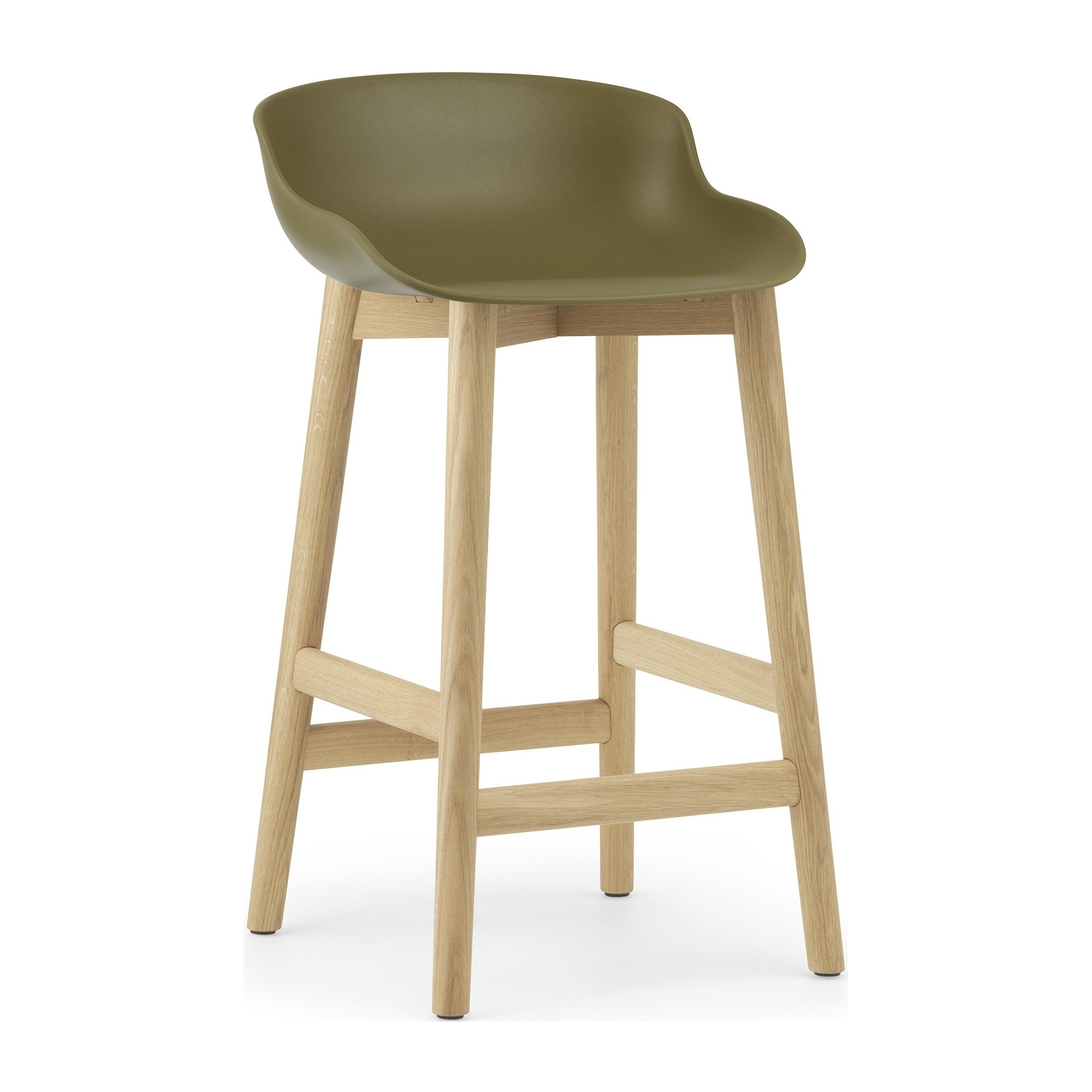 Hyg Barstool, wood legs – Olive + Oak - Normann Copenhagen