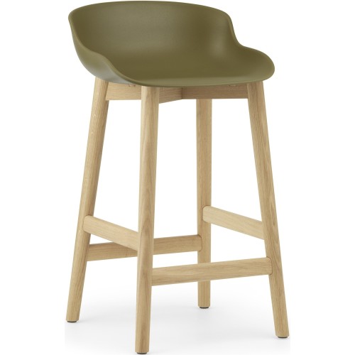 Hyg Barstool, wood legs – Olive + Oak - Normann Copenhagen