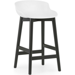 Hyg Barstool, wood legs – White + Black lacquered oak - Normann Copenhagen