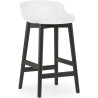 Tabouret de bar Hyg, pieds bois – Blanc + Chêne peint en noir - Normann Copenhagen