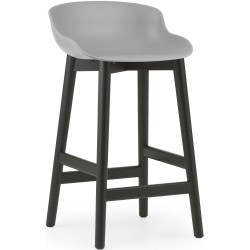 Tabouret de bar Hyg, pieds bois – Gris + Chêne peint en noir - Normann Copenhagen