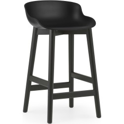 Tabouret de bar Hyg, pieds bois – Noir + Chêne peint en noir - Normann Copenhagen