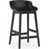 Tabouret de bar Hyg, pieds bois – Noir + Chêne peint en noir - Normann Copenhagen