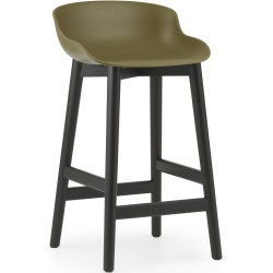 Hyg Barstool, wood legs – Olive + Black lacquered oak - Normann Copenhagen