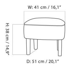 EPUISE - Pouf Ingeborg – cuir Camo Cognac + Chêne naturel - Audo Copenhagen