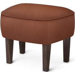 EPUISE - Pouf Ingeborg – cuir Camo Cognac + Chêne teinté foncé - Audo Copenhagen