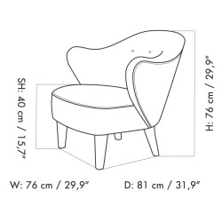 Fauteuil Ingeborg – Peau de mouton Espresso + Chêne teinté foncé - Audo Copenhagen