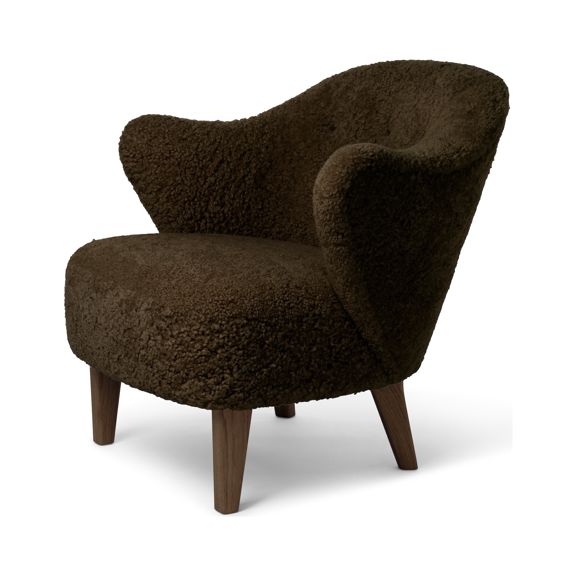 Fauteuil Ingeborg – Peau de mouton Espresso + Chêne teinté foncé - Audo Copenhagen