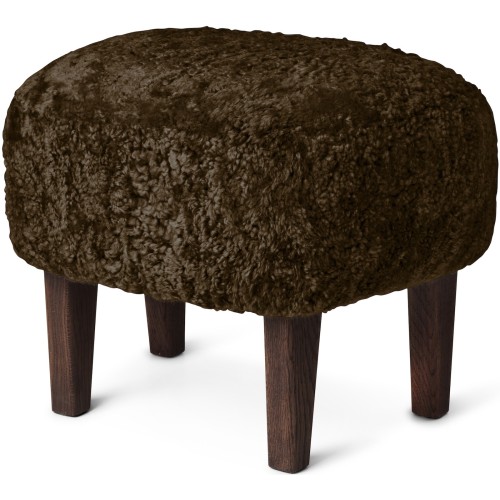 Ingeborg Pouf – Espresso Sheepskin + Dark stained oak - Audo Copenhagen