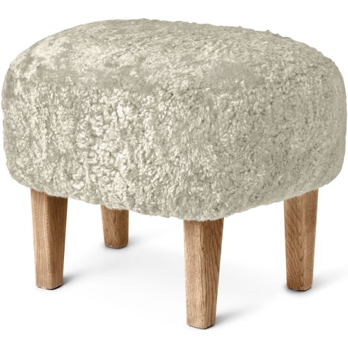 Ingeborg Pouf – Green Tea Sheepskin + Natural oak - Audo Copenhagen