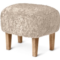 Pouf Ingeborg – Peau de mouton Moonlight + Chêne naturel - Audo Copenhagen