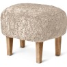 Ingeborg Pouf – Moonlight Sheepskin + Natural oak - Audo Copenhagen