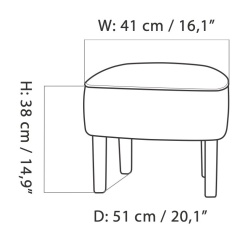 Pouf Ingeborg – Peau de mouton Sahara + Chêne teinté foncé - Audo Copenhagen