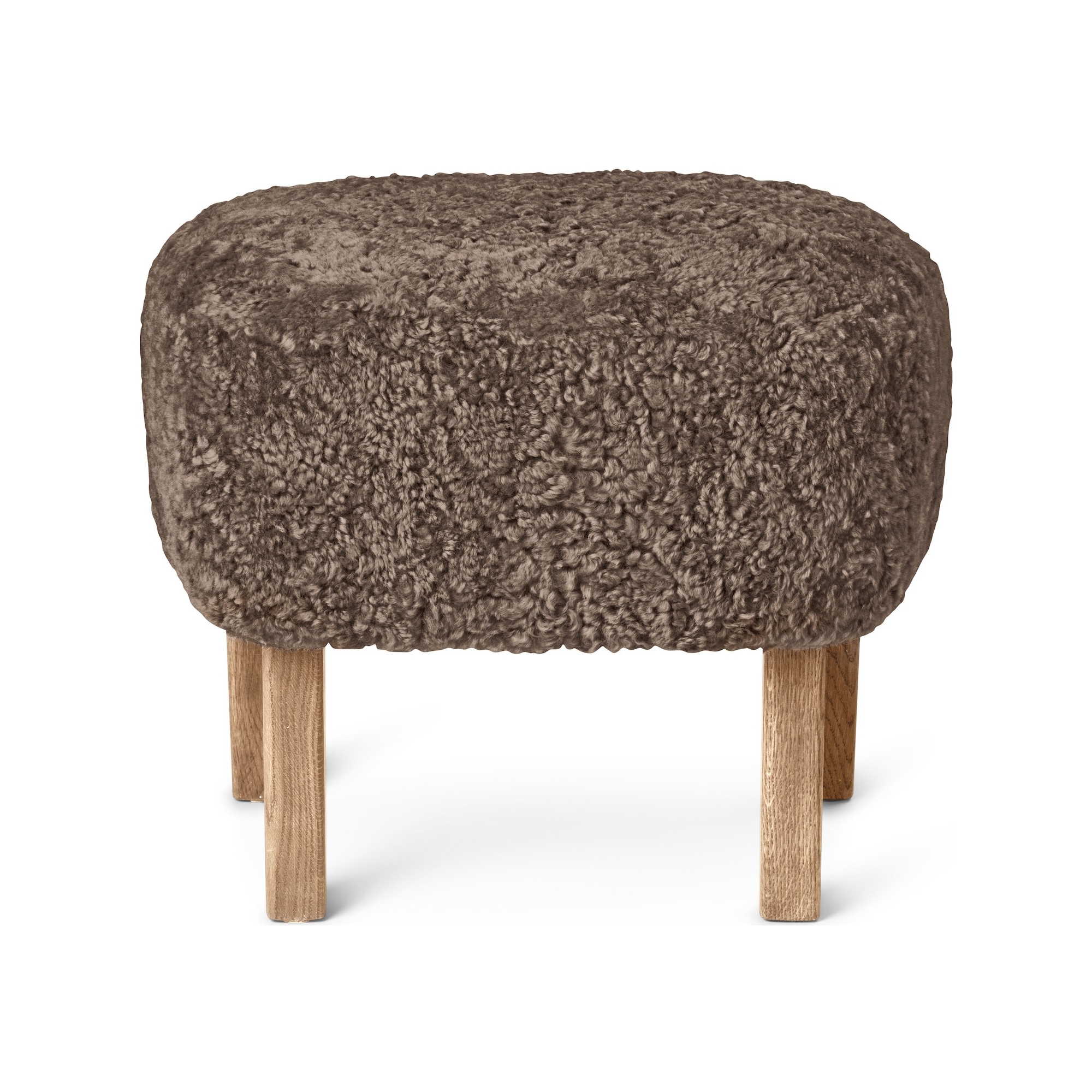 Ingeborg Pouf – Sahara Sheepskin + Natural oak - Audo Copenhagen