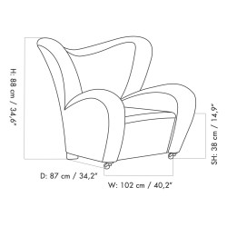 Fauteuil The Tired Man – Peau de mouton Off-White - Audo Copenhagen