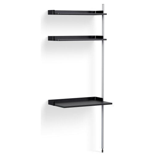 Black Shelves + Anodised Aluminium Profiles – Pier System 10 - HAY