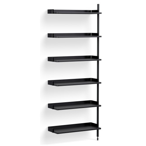 Black Shelves + Black Anodised Aluminium Profiles – Pier System 100 - HAY