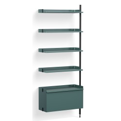 Blue Shelves + Black Anodised Aluminium Profiles – Pier System 120 - HAY