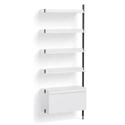 White Shelves + Black Anodised Aluminium Profiles – Pier System 120 - HAY