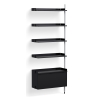 Black Shelves + Anodised Aluminium Profiles – Pier System 120 - HAY