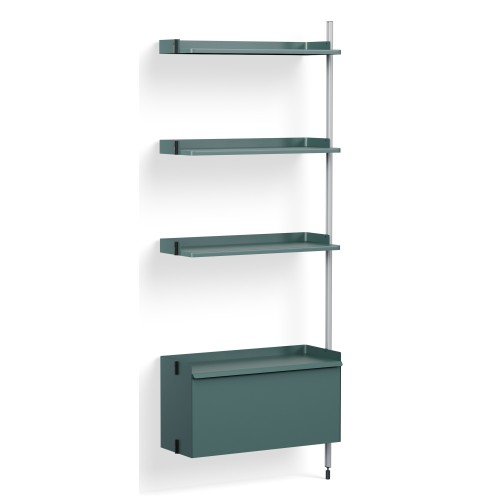 Blue Shelves + Anodised Aluminium Profiles – Pier System 130 - HAY