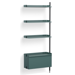 Blue Shelves + Black Anodised Aluminium Profiles – Pier System 130 - HAY