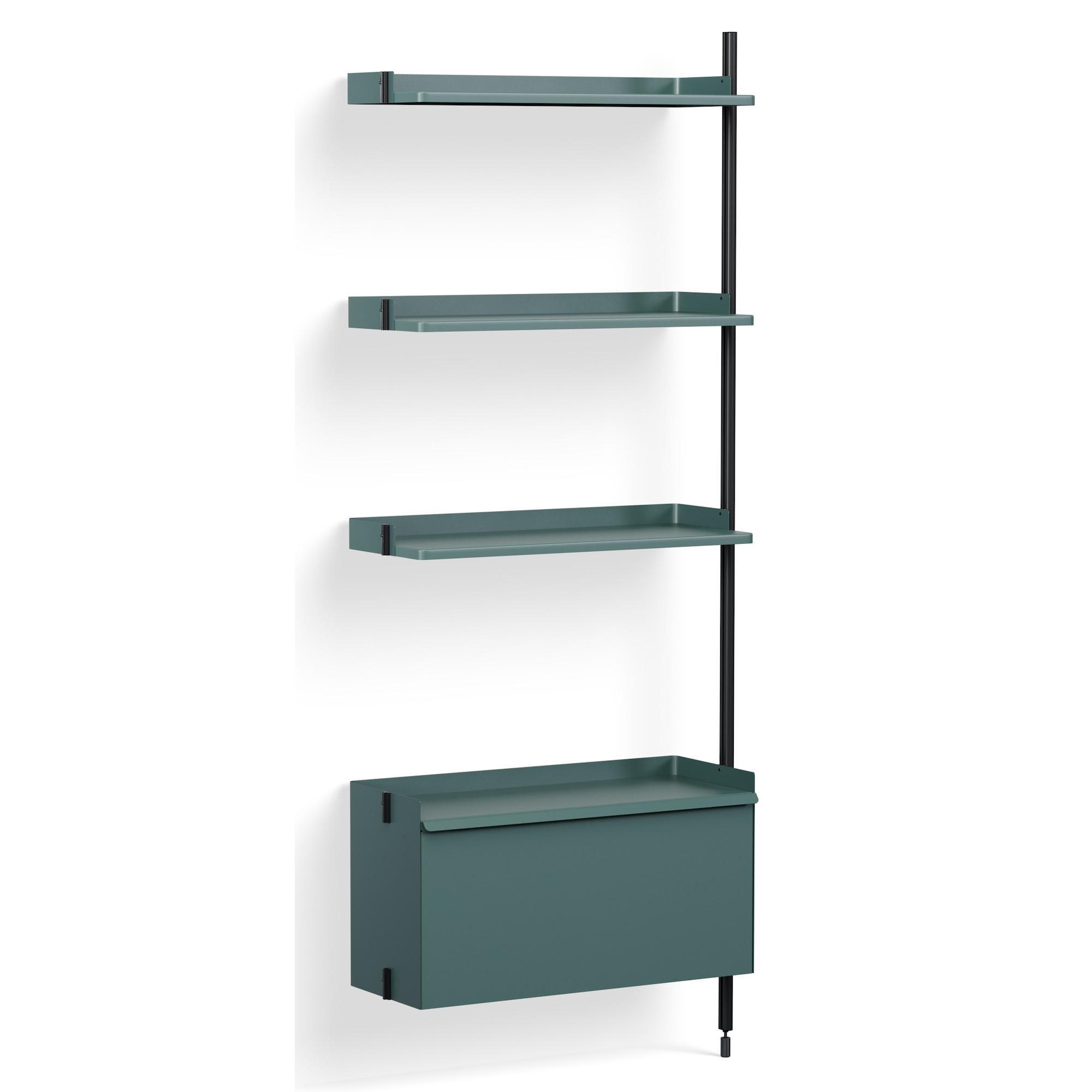 Blue Shelves + Black Anodised Aluminium Profiles – Pier System 130 - HAY